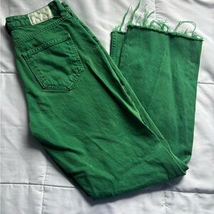 Zara Vibrant Green Denim Pants